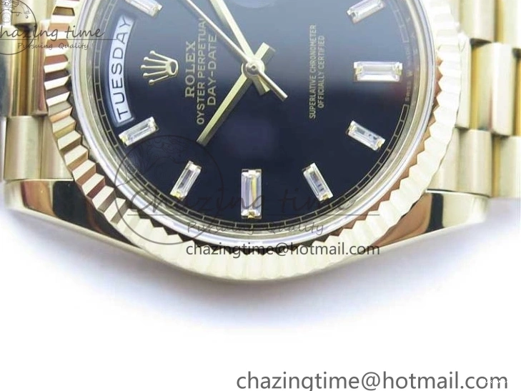 BP Black on Dial A2836 YG YG New 904 Crystal Bracelet President Dial Version 40mm Markers T 228239 Day-Date 1227